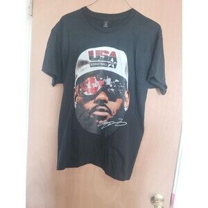 LeBron James Shirt USA Basketball Sunglasses Graphic Men’s Black Top - Large